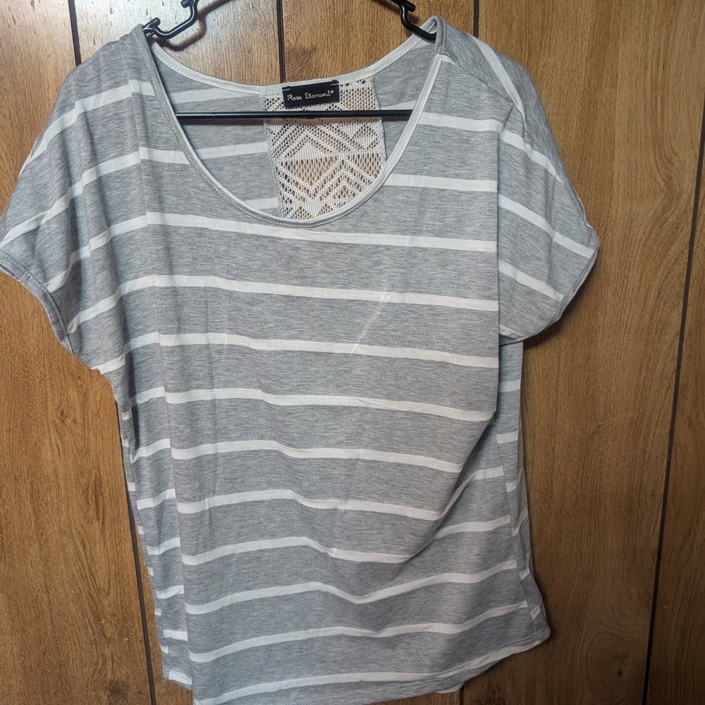 Diamond Supply Co Gray and White Boxy Dolman Sleeve Tee